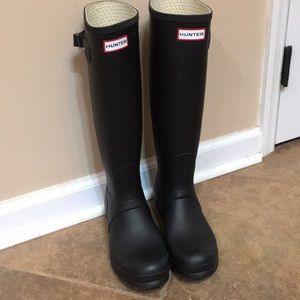 Matte Black Tall Hunter Boots